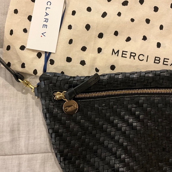 Clare V Black woven Grande fanny - Picture 2 of 5